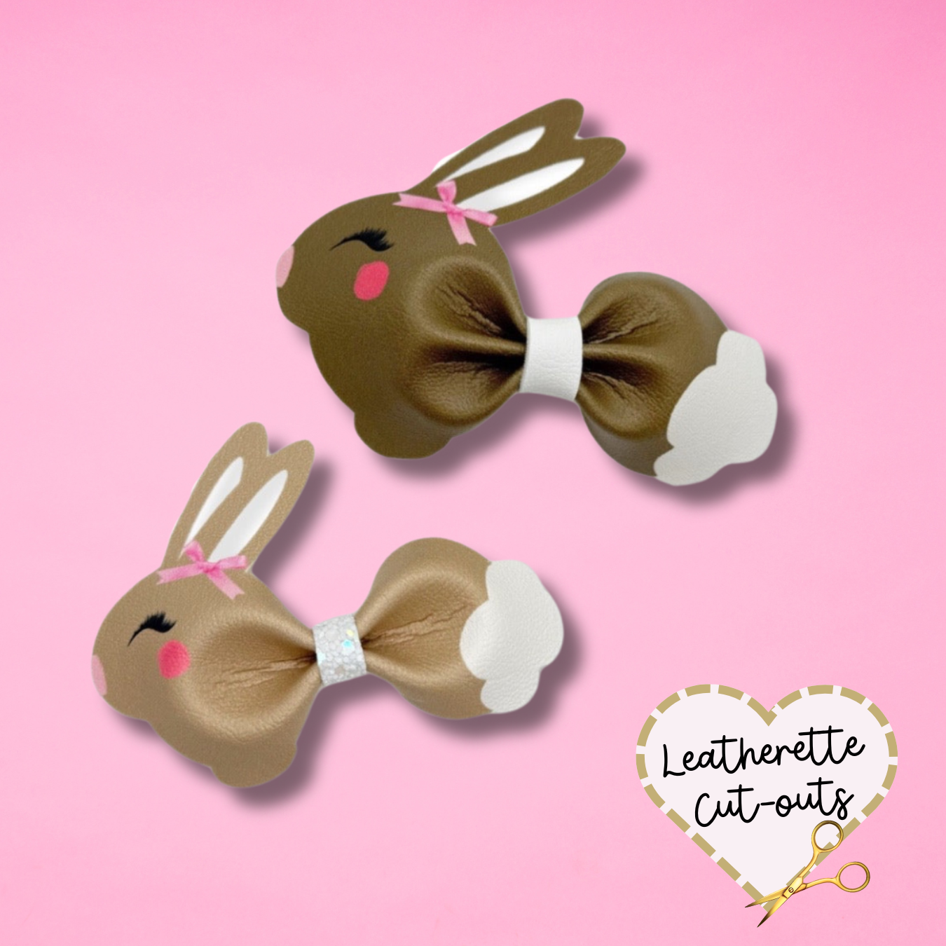 LITTLE BUNNY PINCH BOWS - DIY CUT OUT FAUX LEATHER FABRIC SHEETS - Eliza Henri