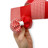 School Gingham Half Half ‘Easy Peasy’ Faux Leather Mega Bow Strips - Eliza Henri