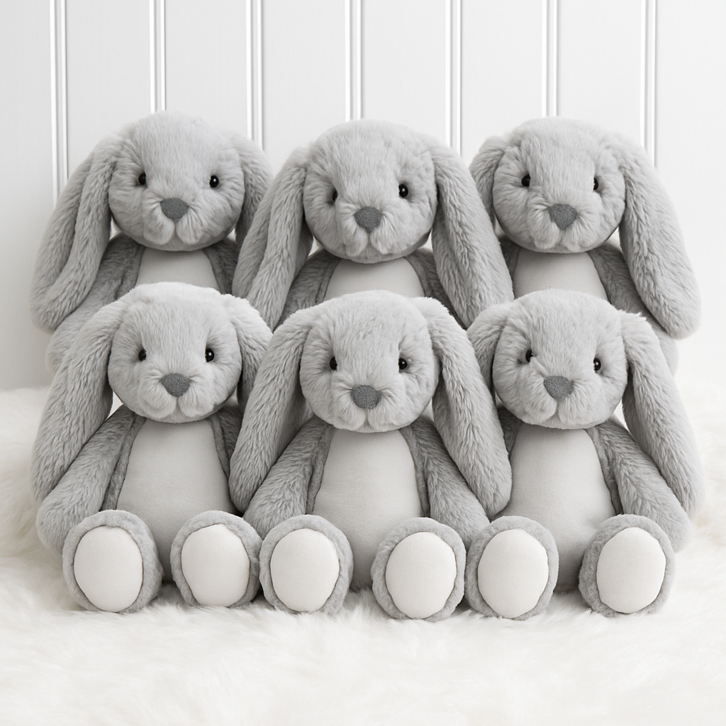 BULK PACKS- MUMBLES GREY BUNNY- PACK OF 6 - Eliza Henri