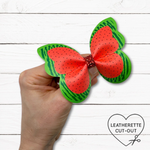 WATERMELON BUTTERFLY PINCH BOWS | DIY CUT OUT FAUX LEATHER FABRIC SHEETS - Eliza Henri