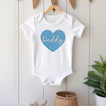DTF EMBROIDERED EFFECT TRANSFER - FATHER'S DAY BLUE HEART - Eliza Henri