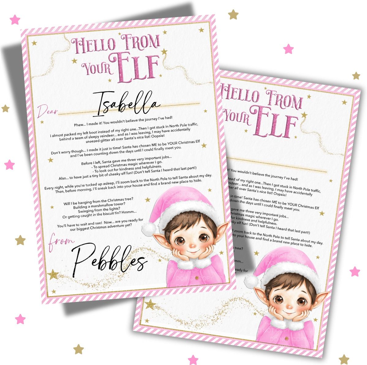 Premium Elf Arrival Letter- Pink - Eliza Henri