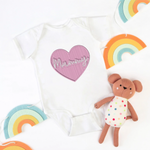 DTF EMBROIDERED EFFECT TRANSFER - MUMMY PINK HEART - Eliza Henri