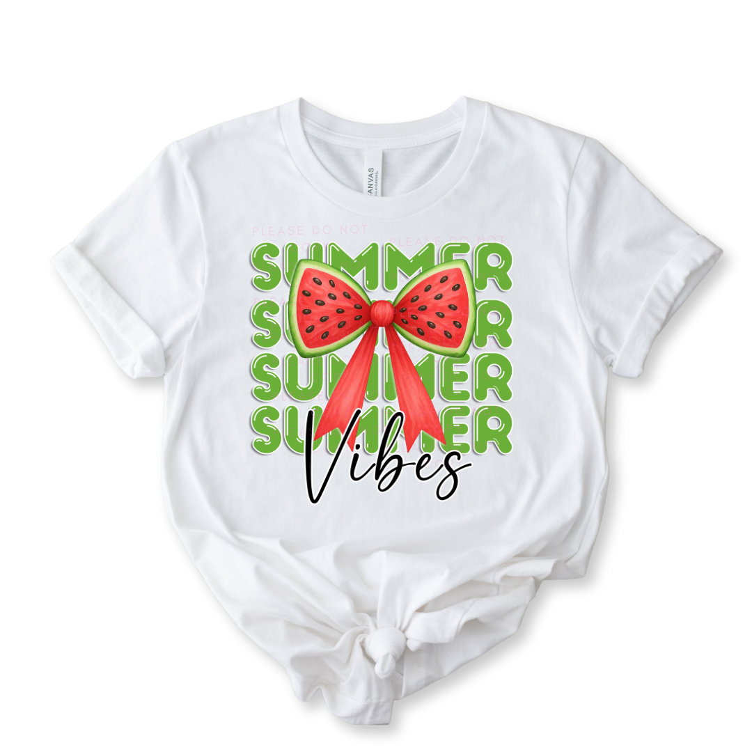 DTF TRANSFER - SUMMER VIBES- WATERMELON BOWS - Eliza Henri