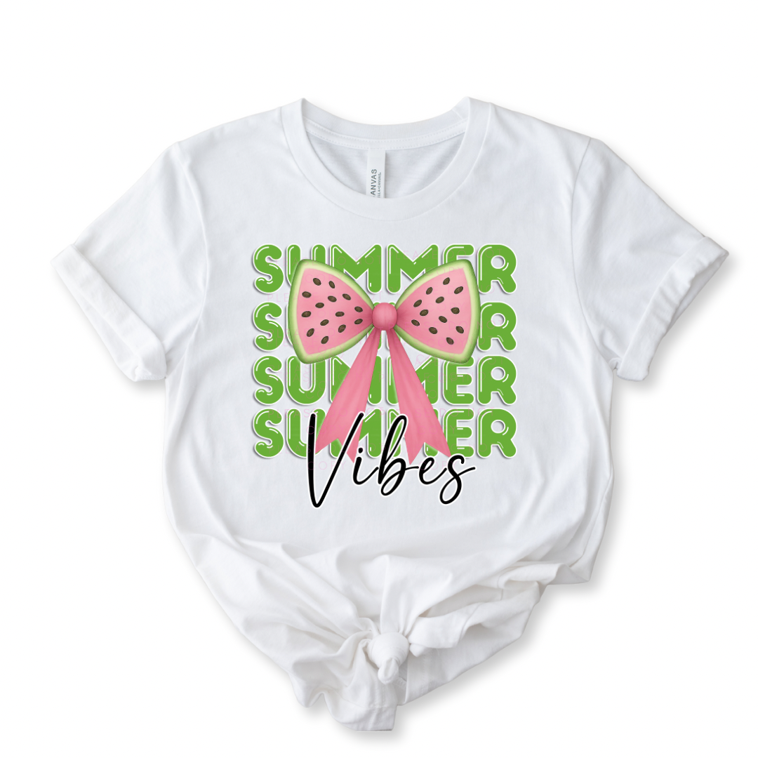 DTF TRANSFER - SUMMER VIBES- WATERMELON BOWS - Eliza Henri