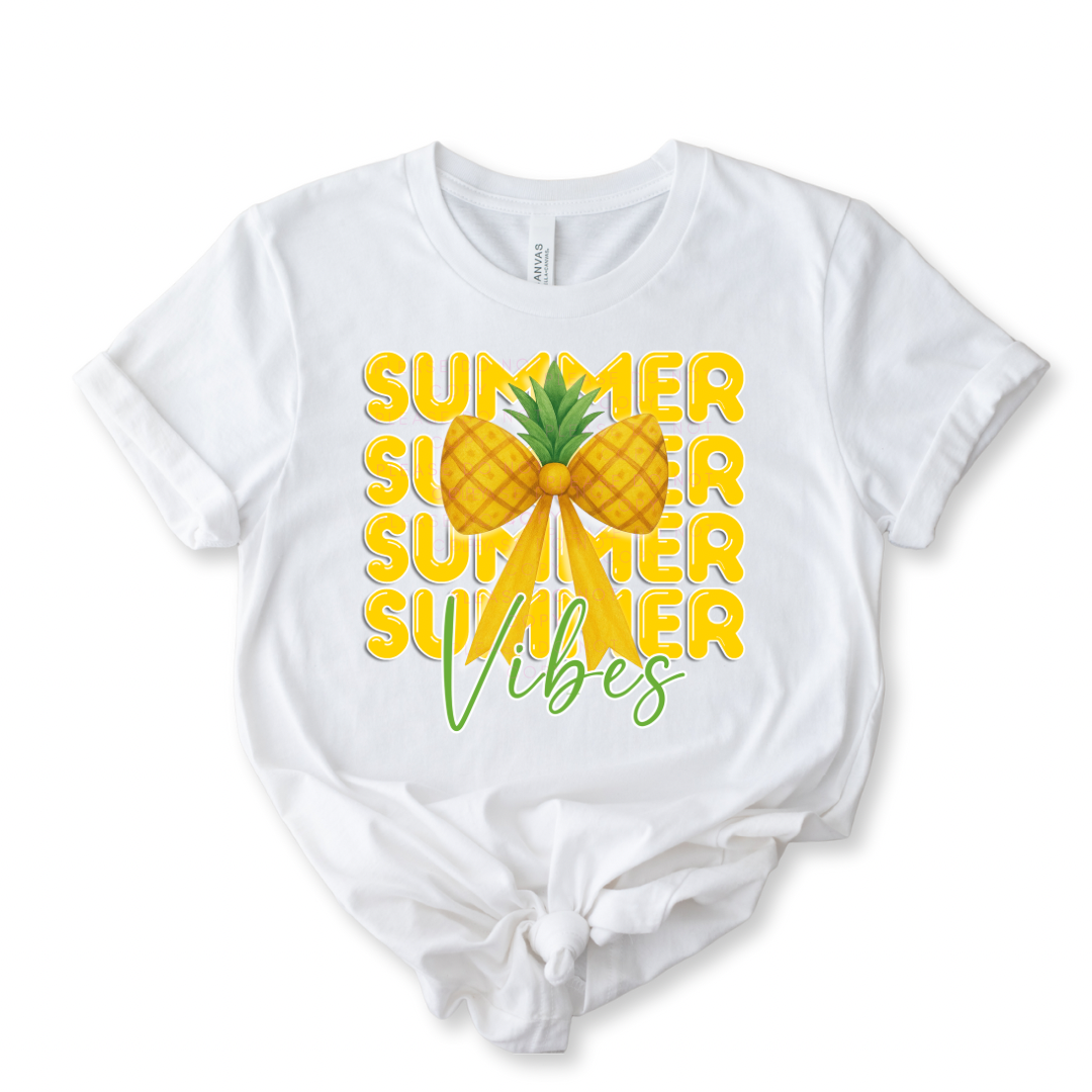 DTF TRANSFER - SUMMER VIBES- PINEAPPLE BOWS - Eliza Henri