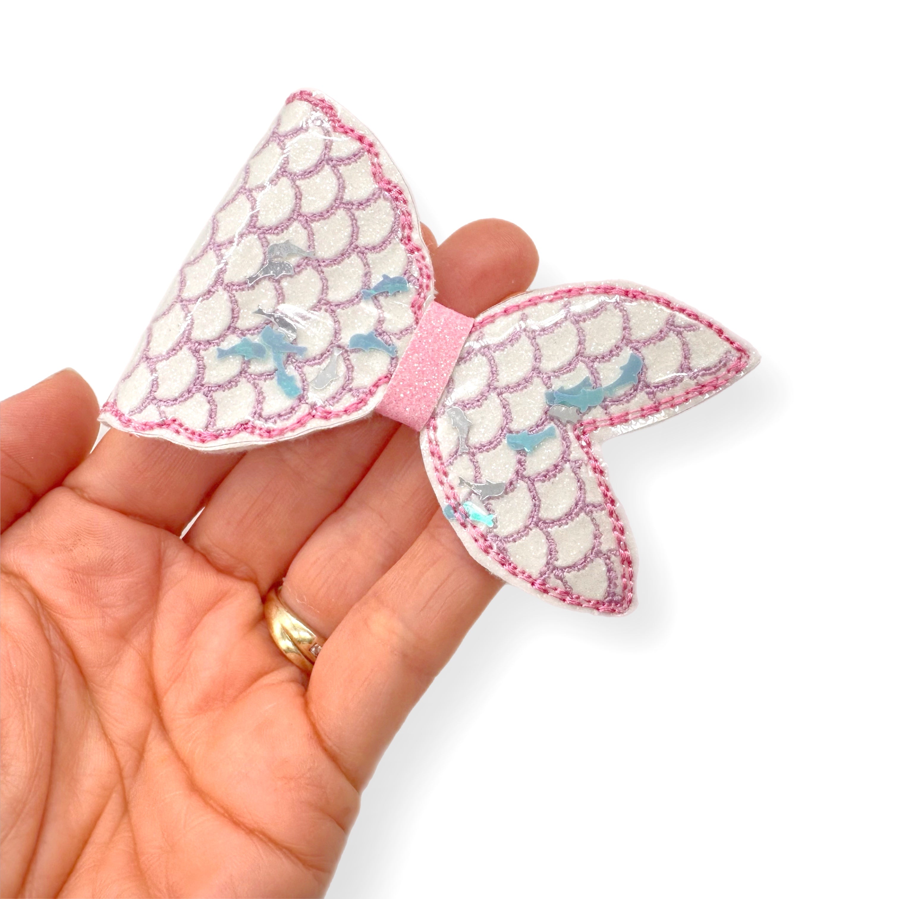 Exclusive DIY Mermaid Feltie Bows- DIY 3.25'' Lila Mermaid Shaker Bows - Eliza Henri