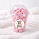 VALENTINES- SOLVENT STICKERS- LOVE BEAR PINK- PACK OF 5