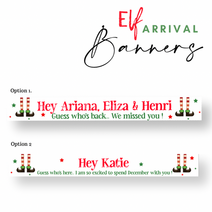 Elf Arrival Personalised Faux Leather Banner - Eliza Henri
