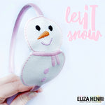 Girly Glitter Snowman Headband Slider Felties - Eliza Henri