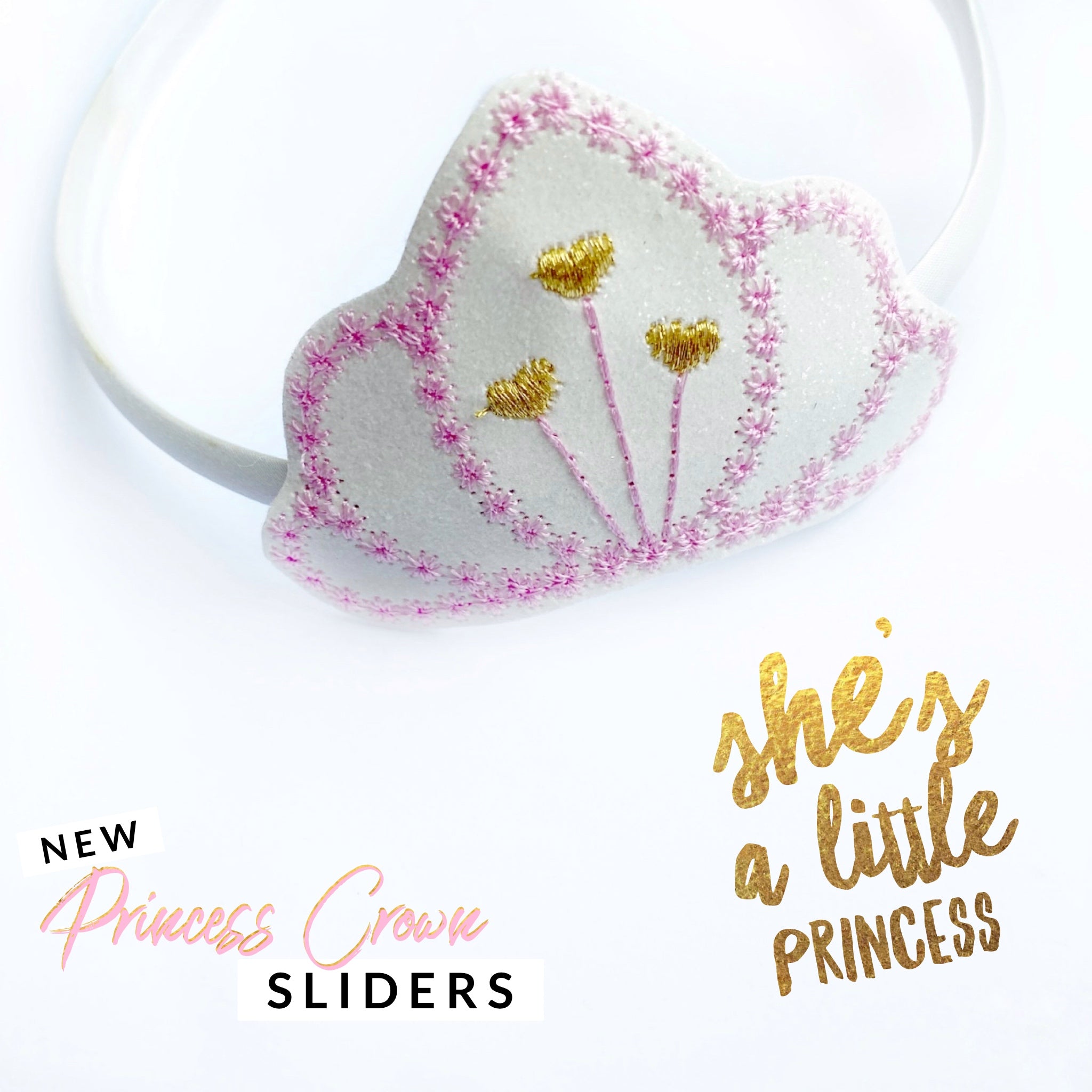 Princess Crown Tiara Headband Slider Felties - Eliza Henri