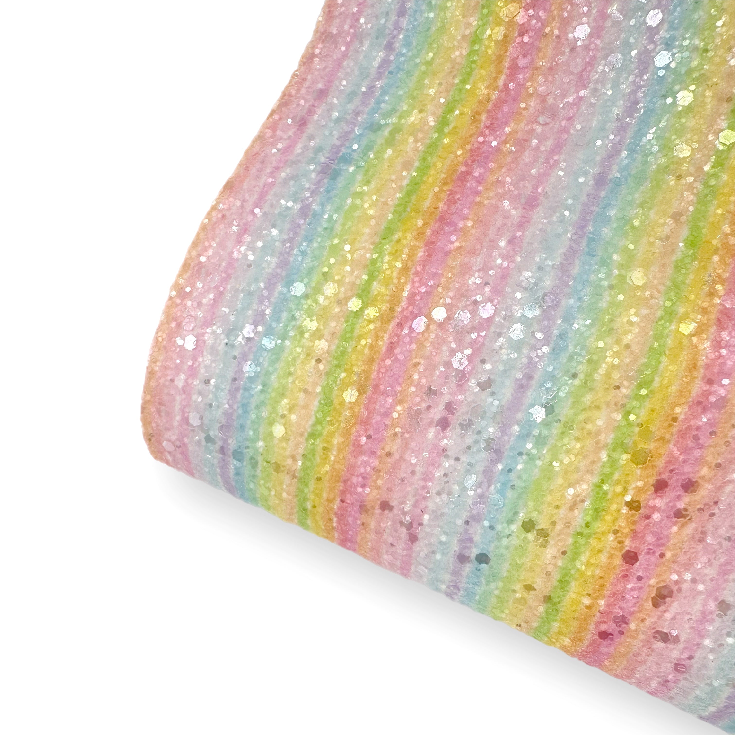 Pastel Carnival Stripes Premium Felted Glitter Fabric - Eliza Henri