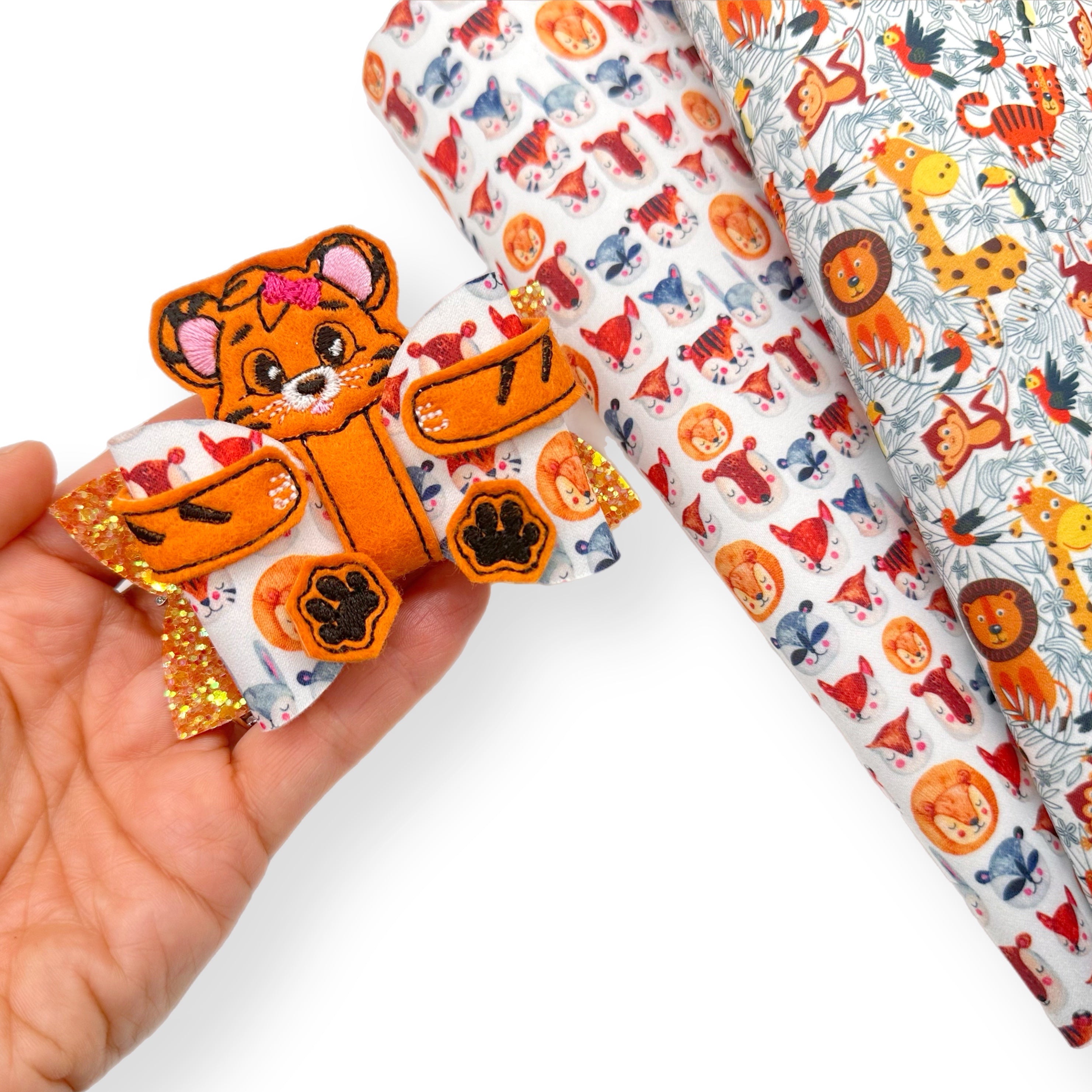Taylor the Tiger Bow Hug Wrap Arounds & Pop up Feltie Set - Eliza Henri