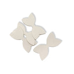 PLAIN WHITE PRE CUT FAUX LEATHER BOW TAILS & CENTRES 3.5”- 4 Pack - Eliza Henri