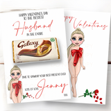 Best in the Galaxy ‘Red Bow Girl’ Luxury Double Sided Personalised Valentines Canvas- Adult Range - Eliza Henri