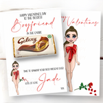 Best in the Galaxy ‘Red Bow Girl’ Luxury Double Sided Personalised Valentines Canvas- Adult Range - Eliza Henri