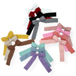 Corduroy Glitter Long Tail Bows- 3.5” - Eliza Henri