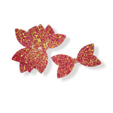 HOT PINK FAIRYTALES PRE CUT CHUNKY GLITTER BOW TAILS & CENTRES 3.5”- 4 PACK - Eliza Henri