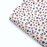 Rainbow Love Heart Leopard Premium Faux Leather Fabric - Eliza Henri