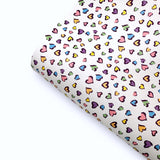 Rainbow Love Heart Leopard Premium Faux Leather Fabric - Eliza Henri