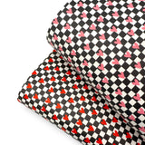 RETRO CHECK RED HEART PREMIUM FAUX LEATHER FABRICS