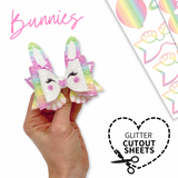 BETSY BUNNY PASTEL RAINBOW DIY CUTOUT CHUNKY GLITTER HAIR BOW LOOPS - Eliza Henri