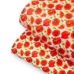 Wild Poppies Premium Faux Leather Fabric - Eliza Henri