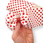 Red Spotty Polka Dots Faux Leather Mega Bow Strips - Eliza Henri