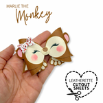 MARLIE THE MONKEY | FAUX LEATHER DIY HAIR BOW LOOPS CUTOUT SHEETS - Eliza Henri