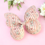 PINK BUNNY STRIPE BUTTERFLY PINCH BOWS - DIY CUT OUT FAUX LEATHER FABRIC SHEETS - Eliza Henri