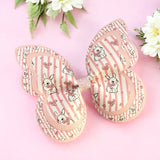PINK BUNNY STRIPE BUTTERFLY PINCH BOWS - DIY CUT OUT FAUX LEATHER FABRIC SHEETS - Eliza Henri