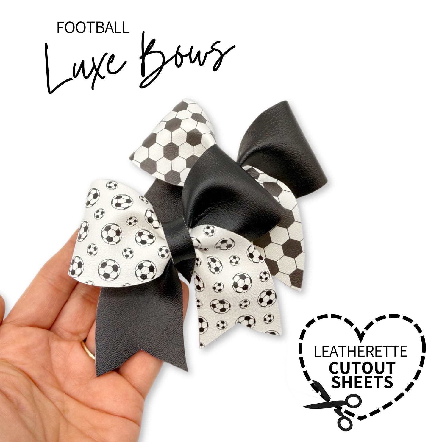 FOOTBALL LUXE BOWS - DIY CUTOUT FAUX LEATHER HAIR BOW LOOPS - Eliza Henri