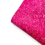 Hot Pink Faux Glitter Effect Premium Faux Leather Fabric Sheets - Eliza Henri