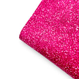 Hot Pink Faux Glitter Effect Premium Faux Leather Fabric Sheets - Eliza Henri