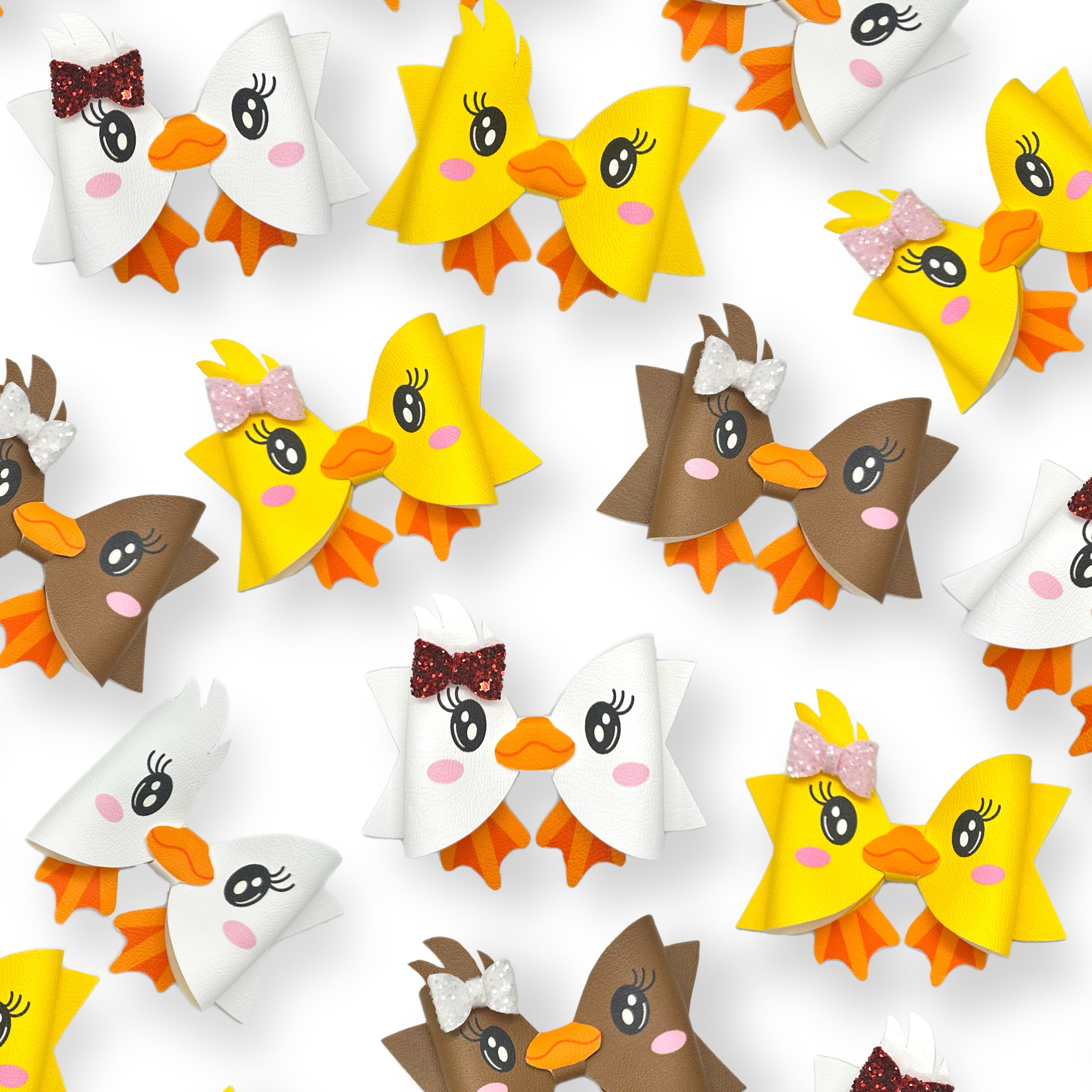 Daisy Duck Faux Leather DIY Hair Bow Loops & Craft Cutout Sheets - Eliza Henri