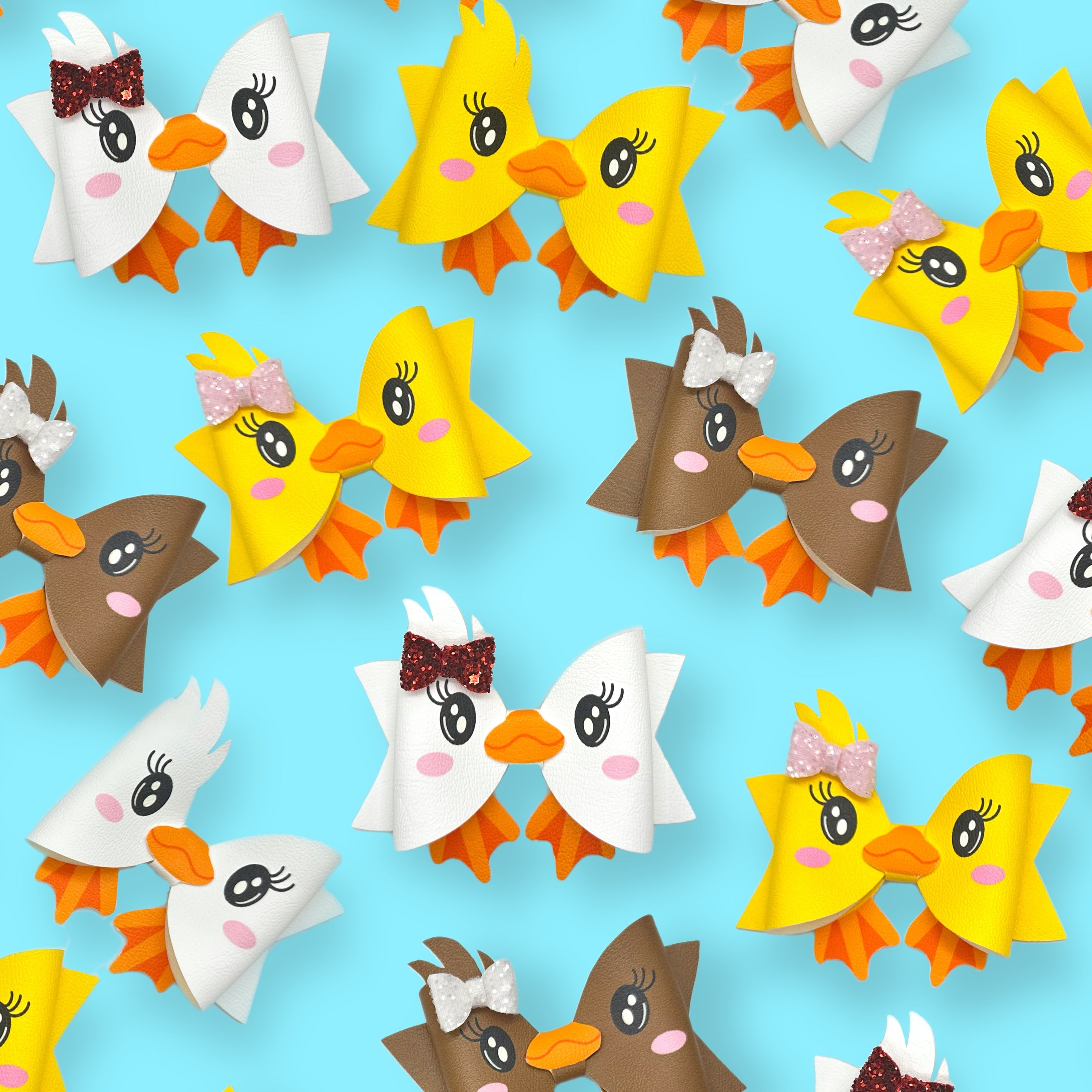 Daisy Duck Faux Leather DIY Hair Bow Loops & Craft Cutout Sheets - Eliza Henri