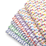 Days of the Week Multi Colour Premium Faux Leather Fabric Sheets - Eliza Henri
