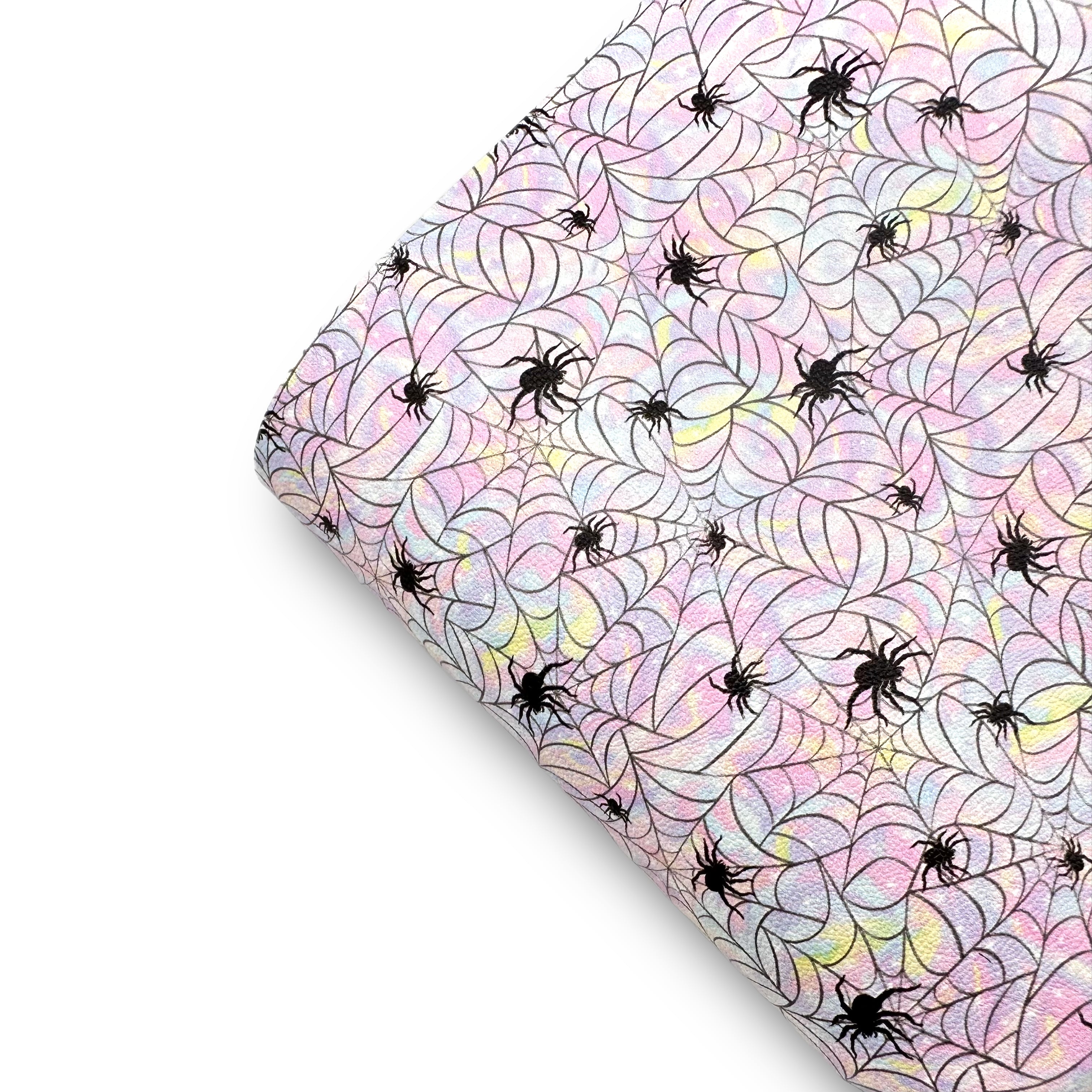 Pastel Galaxy Spider Webs Premium Faux Leather Fabric Sheets - Eliza Henri