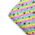 Pastel Rainbow Spider Webs Premium Faux Leather Fabric Sheets - Eliza Henri