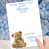 TEDDY BLUE MOTHERS DAY BEST IN THE GALAXY- PREMIUM CARD