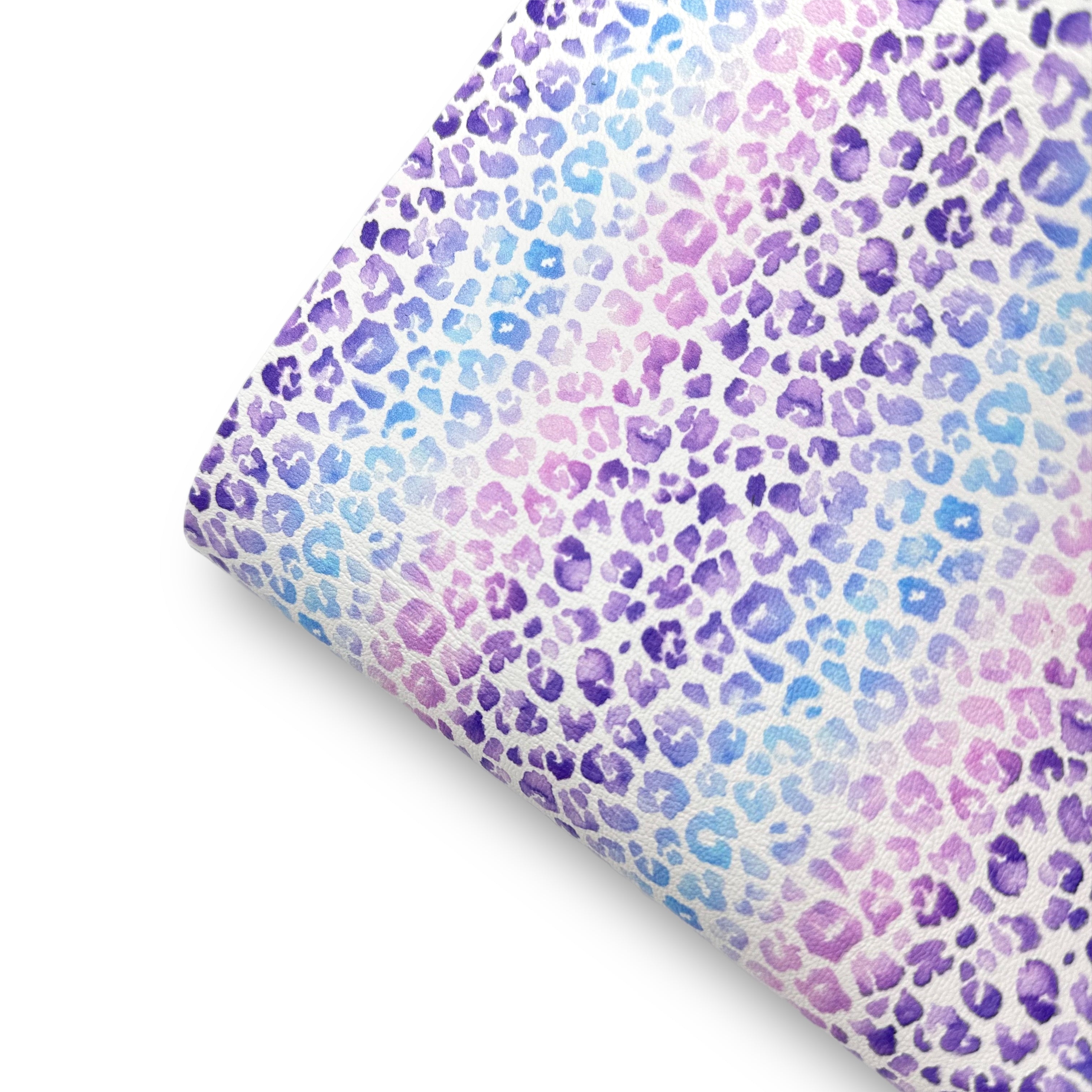 Purple Ombre Leopard Print Premium Faux Leather Fabric Sheets - Eliza Henri
