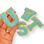 Aqua Letters Chenille Patches - Eliza Henri