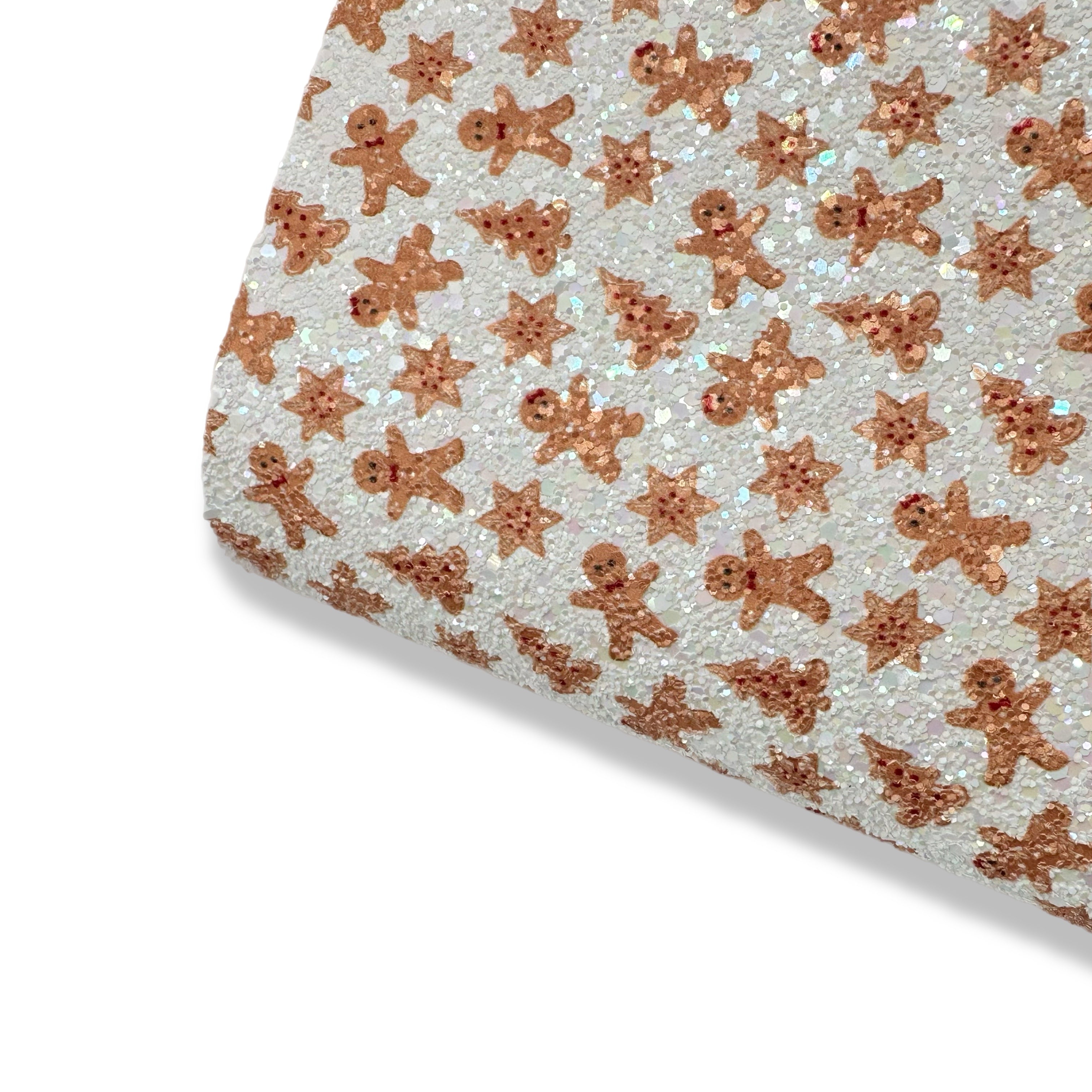 Gingerbread Cookies Chunky  Glitter Fabric - Eliza Henri