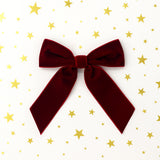 WINE VELVET BOWS- 4.5''