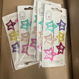 JOBLOT- 5 x Pastel Coloured Star Snap Clips