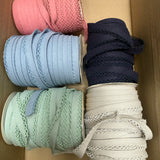JOBLOT- 5 x 25 metre rolls (approx) Luxury Pre-folded Basic Bias Binding Scallop trim 12mm