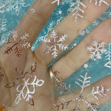 Luxury Snowflake Tulle Fabric - Eliza Henri