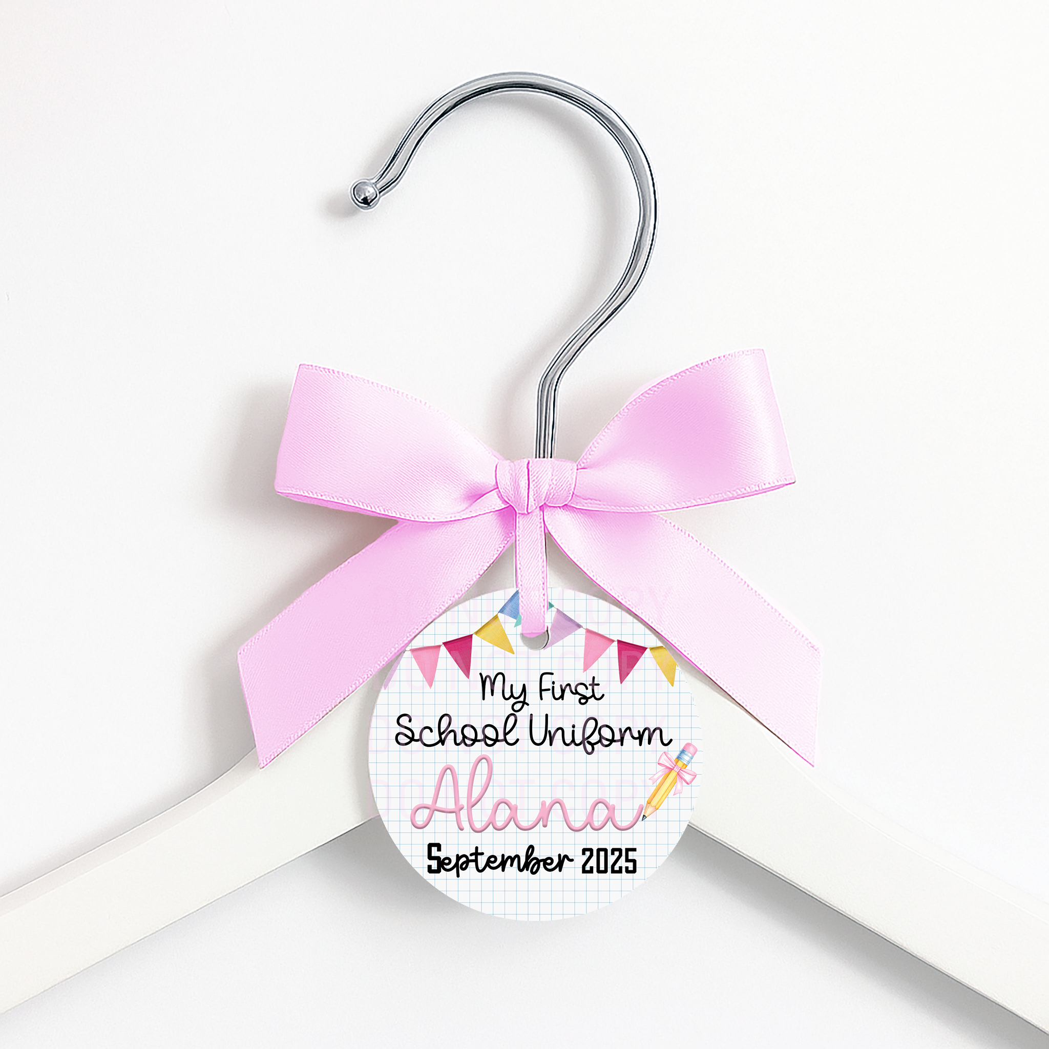 FIRST DAY OF SCHOOL LEATHERETTE HANGER TAGS- PRE CUT- PINK - Eliza Henri