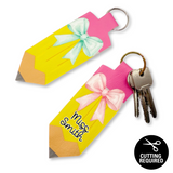 Bow Pencil DIY Keyring Cut Out Faux Leather Fabric Sheets - Eliza Henri