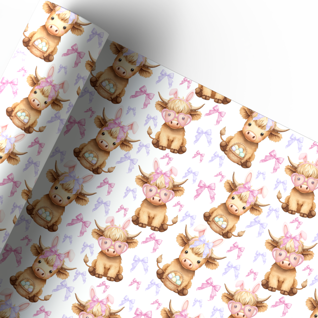 FLUFFY EASTER COWS & BOWS | PREMIUM LEATHERETTE FABRIC - Eliza Henri